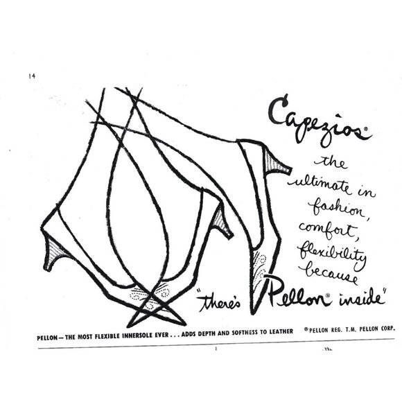 Other - Pellon Innersole Shoes Capezios 1950s Vintage Print Ad